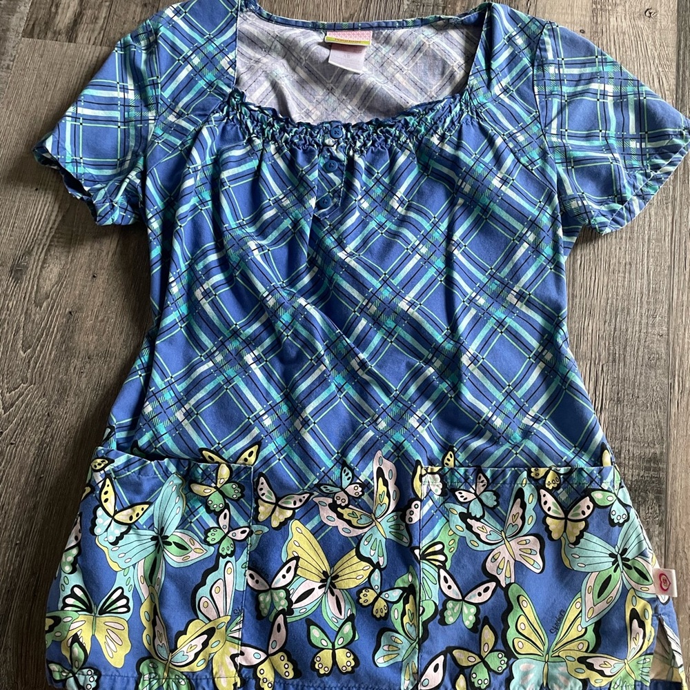 Skechers Blue Plaid Medical Scrubs